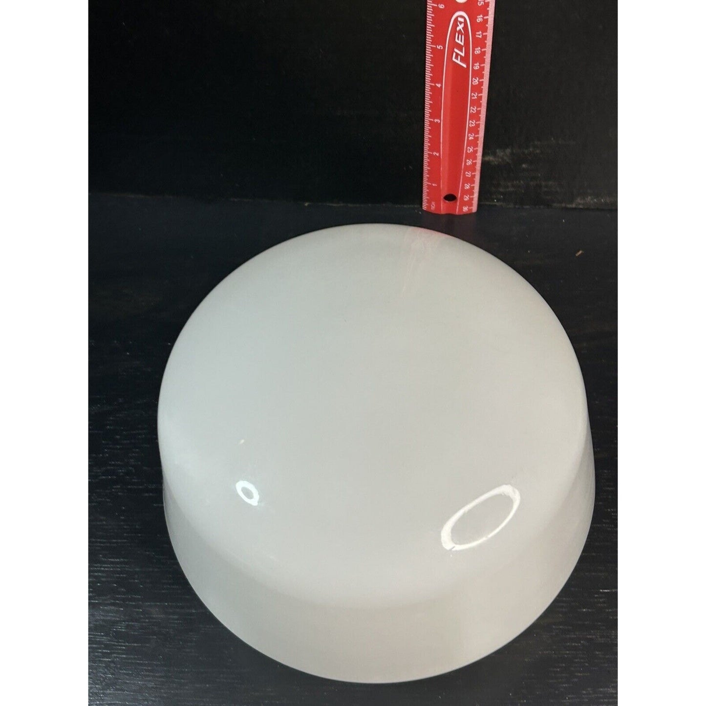 Vintage Milk Glass Schoolhouse Ceiling Fixture Light Shade — MCM Globe Style