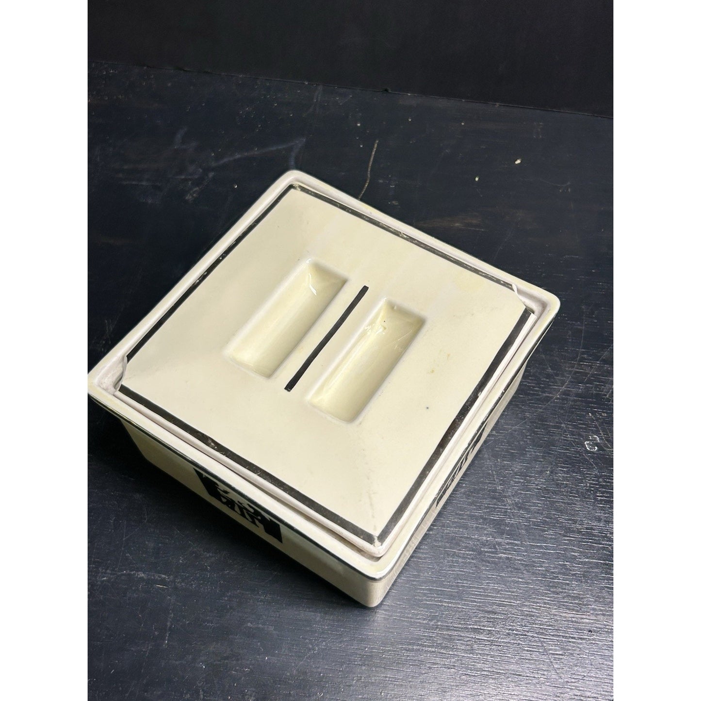 Vintage Hall's Covered Refrigerator Dish Silhouette Deco USA 1940s Mid Century