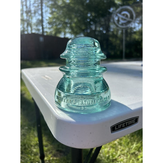 Gorgeous Icy Blue Vintage Whitall Tatum Co No 1 Glass Insulator Great Condition