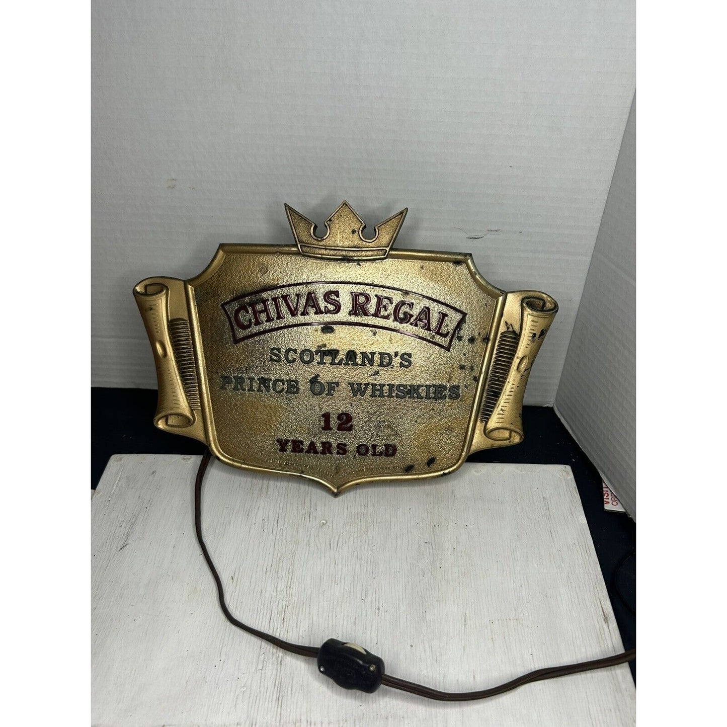 Chivas Regal scotch bar sign vintage advertising dark