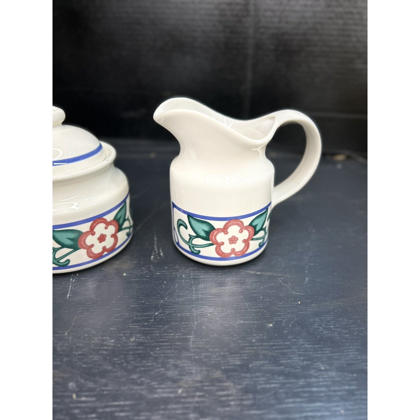 Vintage Rare Pfaltzgraff Arbor Vine Set of Creamer and Covered Sugar EUC MCM