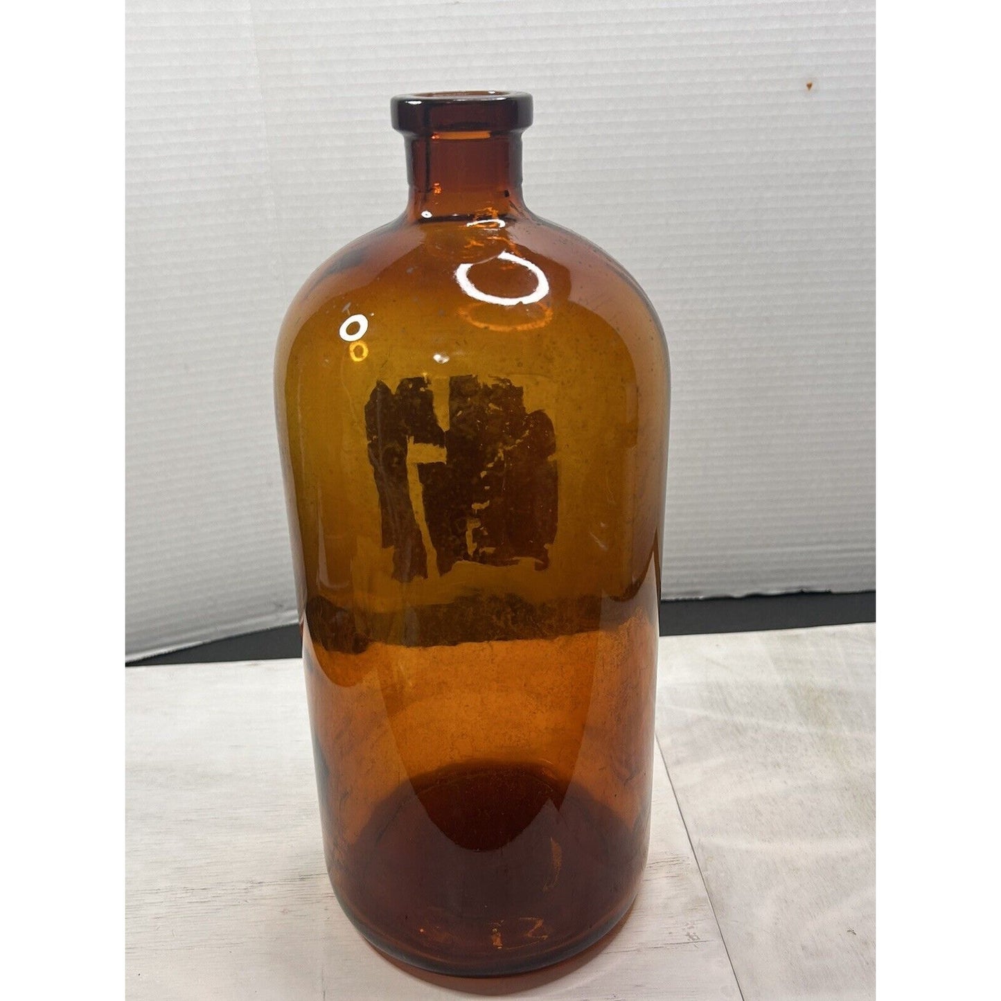 (2) Antique Large Apothecary/Pharmacy Brown Glass Bottle/Jar. Amber Jar. Rustic