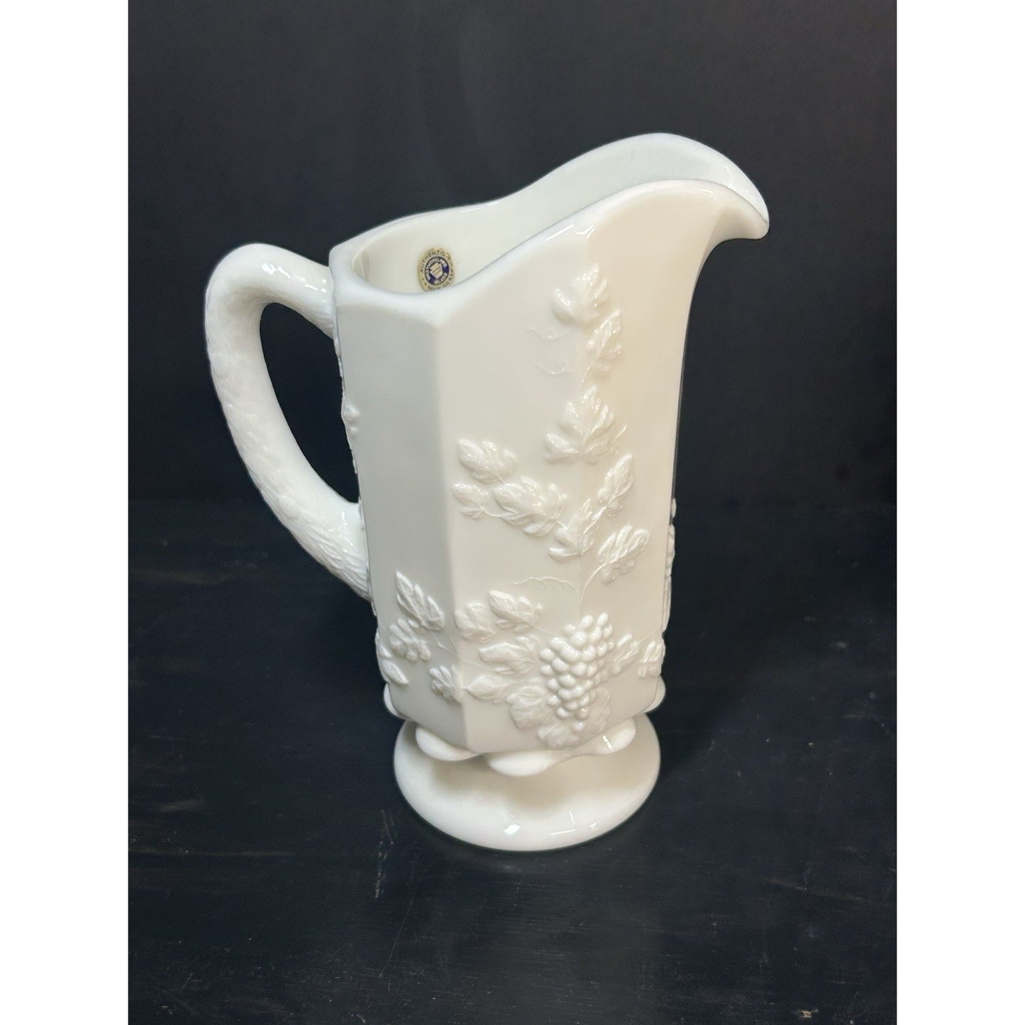 Vintage 1950s Westmoreland milk glass pitcher base mark