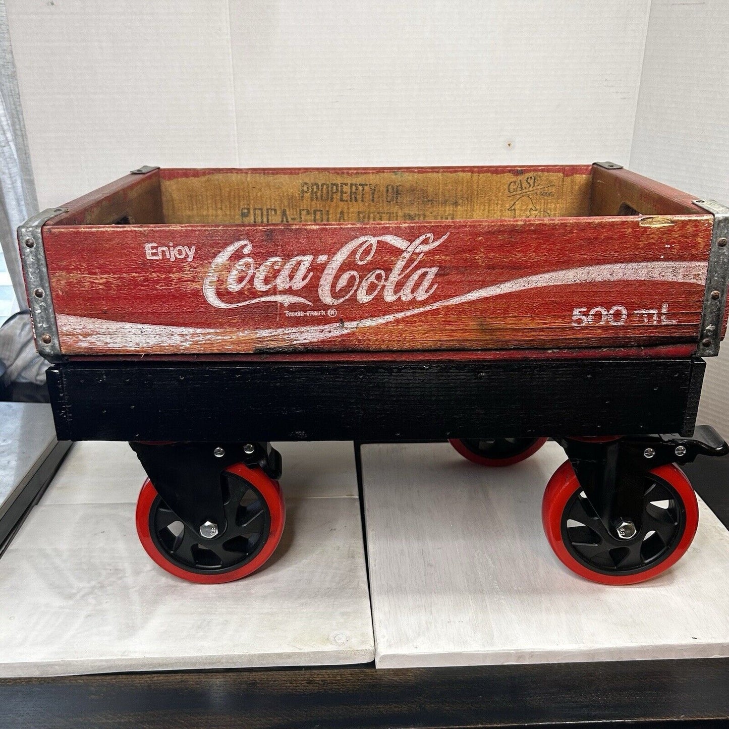 Custom-Built Restored Coca-Cola Wagon — One of a Kind — Lockable Wheels — RestoMod Display Piece