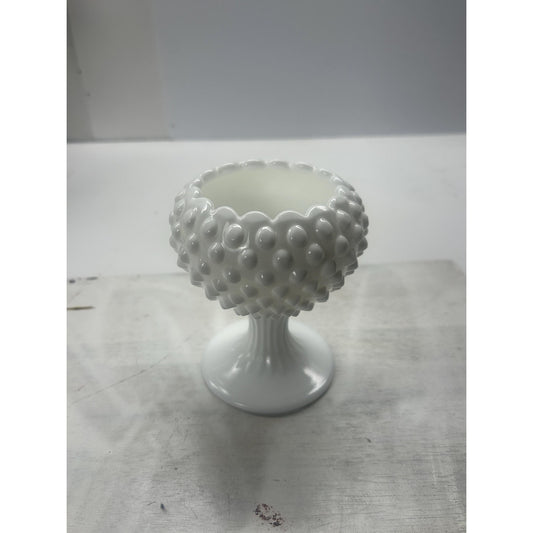 Vintage Fenton Milk Glass Hobnail Compote • Mid-Century Candy Dish Centerpiece • Farmhouse Decor • Rustic Decor • Primitive Decor