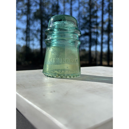Rare Antique Embossed Aqua Hemingray No 9 Patented May 2 1893 Glass Insulator