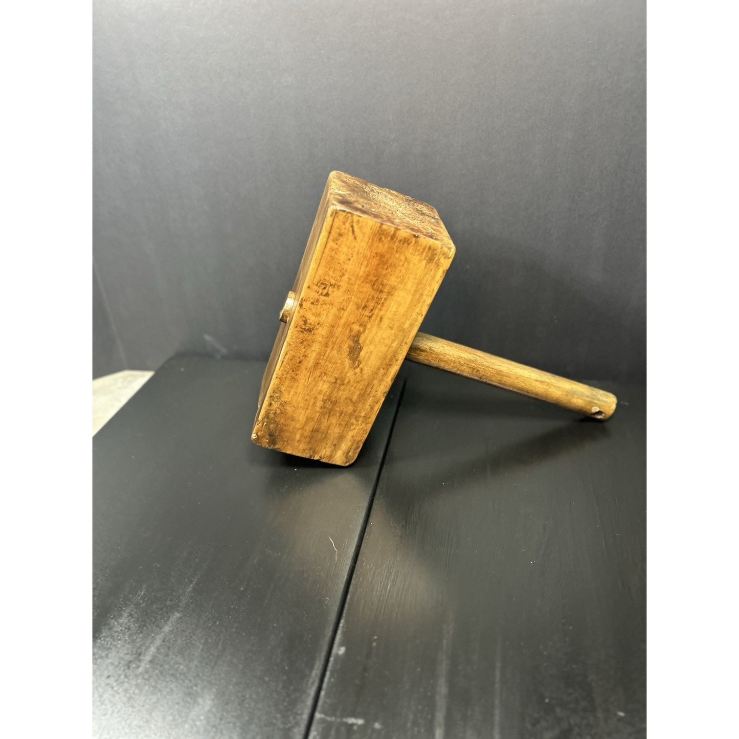 Antique Joiner's Mallet — Late 1800s Solid Hardwood Head — Heavy Early-American Woodworking Tool — Primitive Workshop Decor