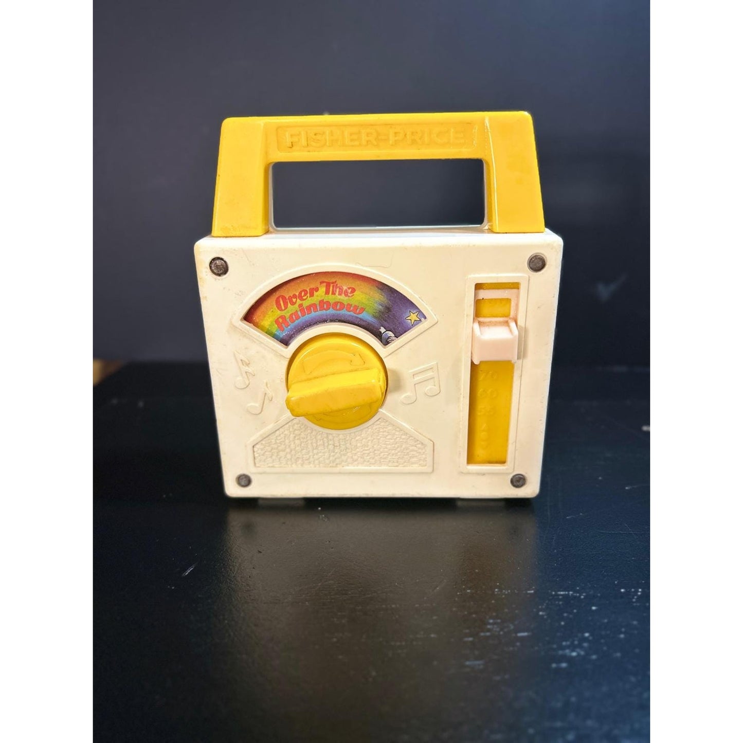 Vintage 1981 Fisher-Price Music Box Radio #772 Over the Rainbow Toy | Working Wind-Up Musical Radio | Retro Nursery Collectible Gift rare