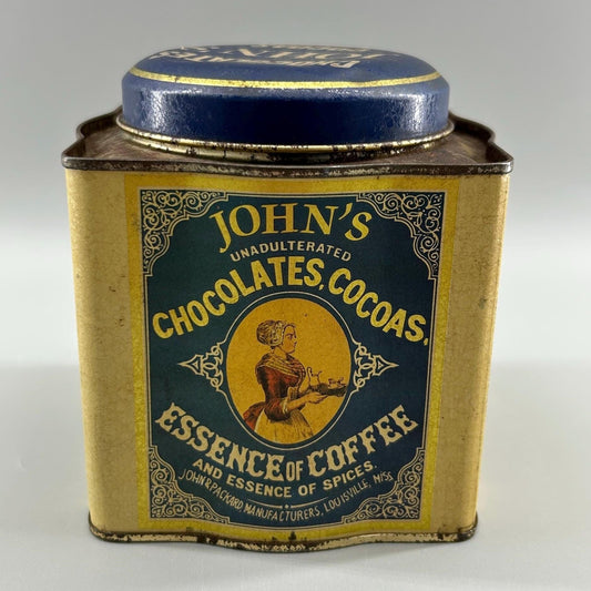 Antique John Packard Essence of Coffee Tin Victorian Advertising Louisville KY