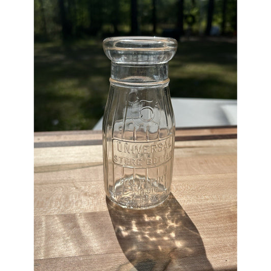 Mint Vintage Half Pint Universal Store Glass Milk Dairy Bottle 5 Cent Deposit