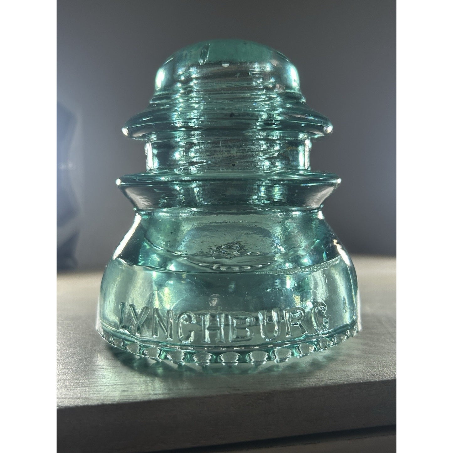 Rare Vintage Lynchburg No. 44 Glass Insulator – Ice Blue CD 154 – Made in USA –