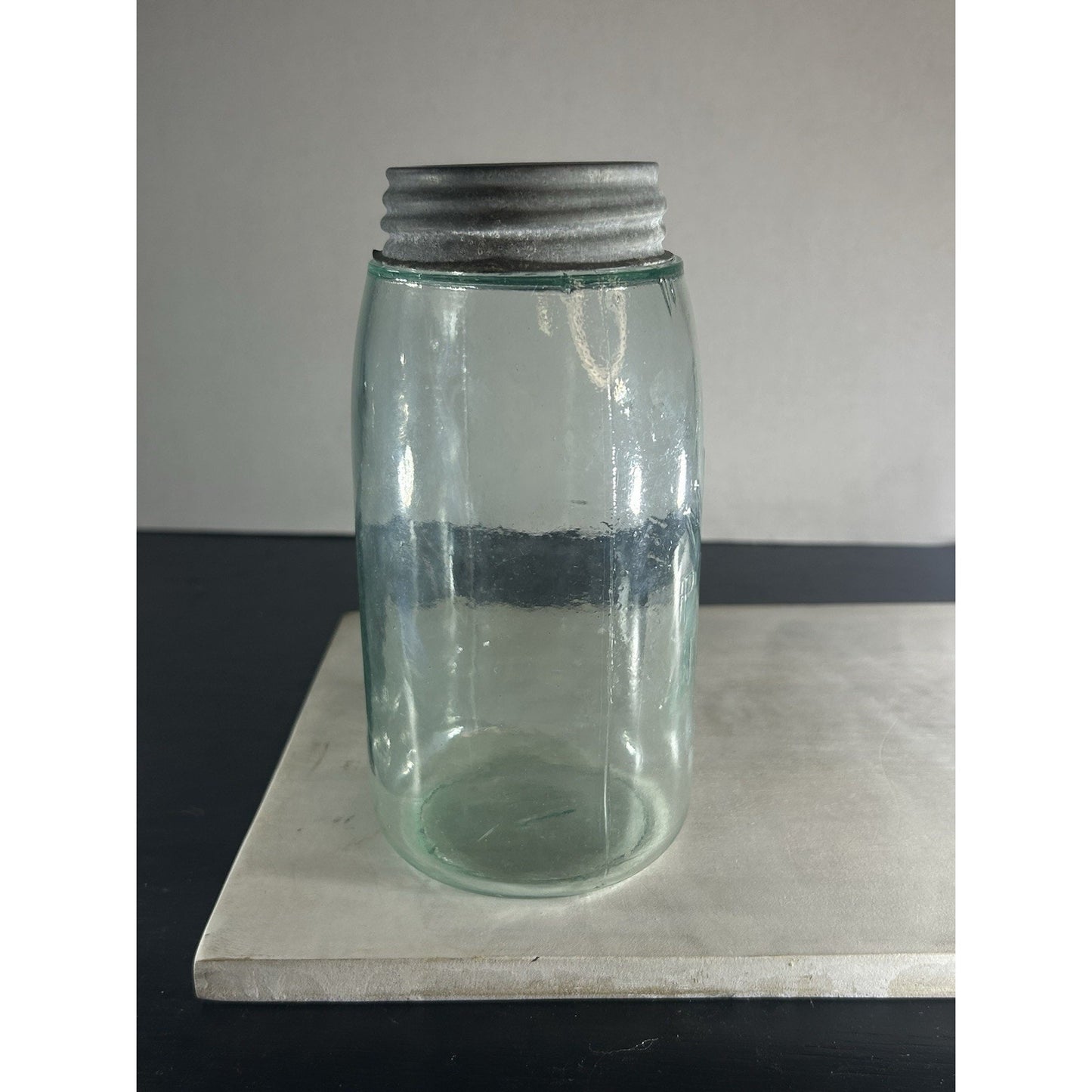 Mason’s Patent 1858 quart canning jar interior view — clean glass, no staining or mineral deposits