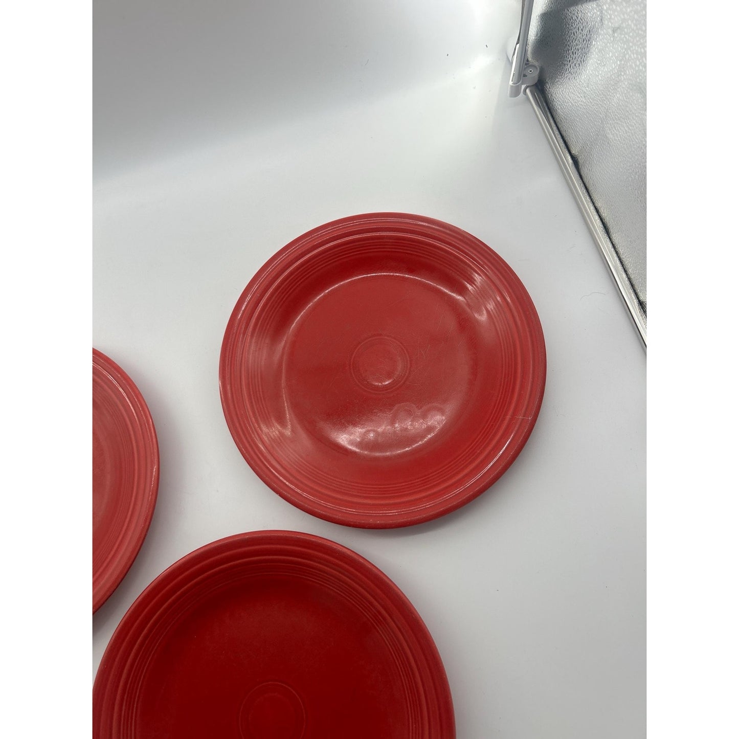 Vintage Red Fiestaware Plates Set of 3 | Homer Laughlin Fiesta Red Dinner Plates