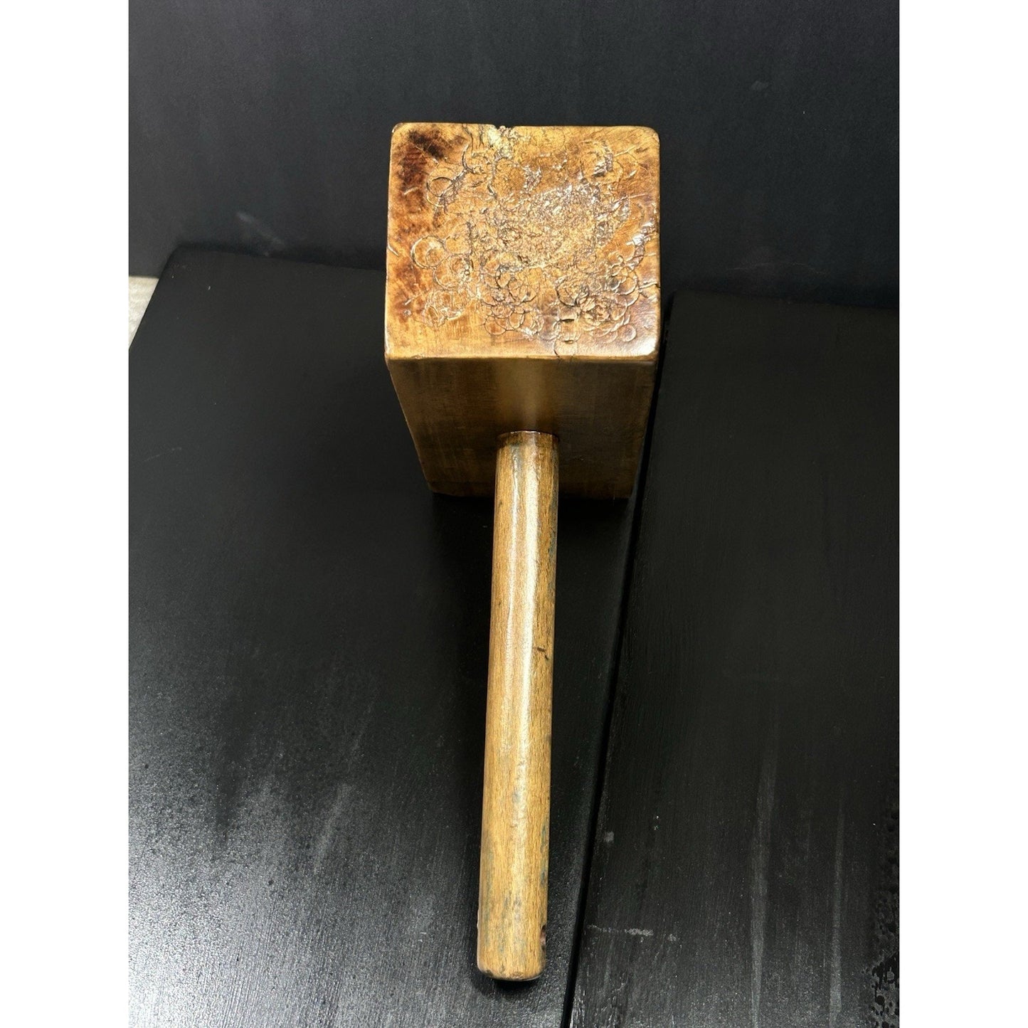 Antique Joiner's Mallet — Late 1800s Solid Hardwood Head — Heavy Early-American Woodworking Tool — Primitive Workshop Decor