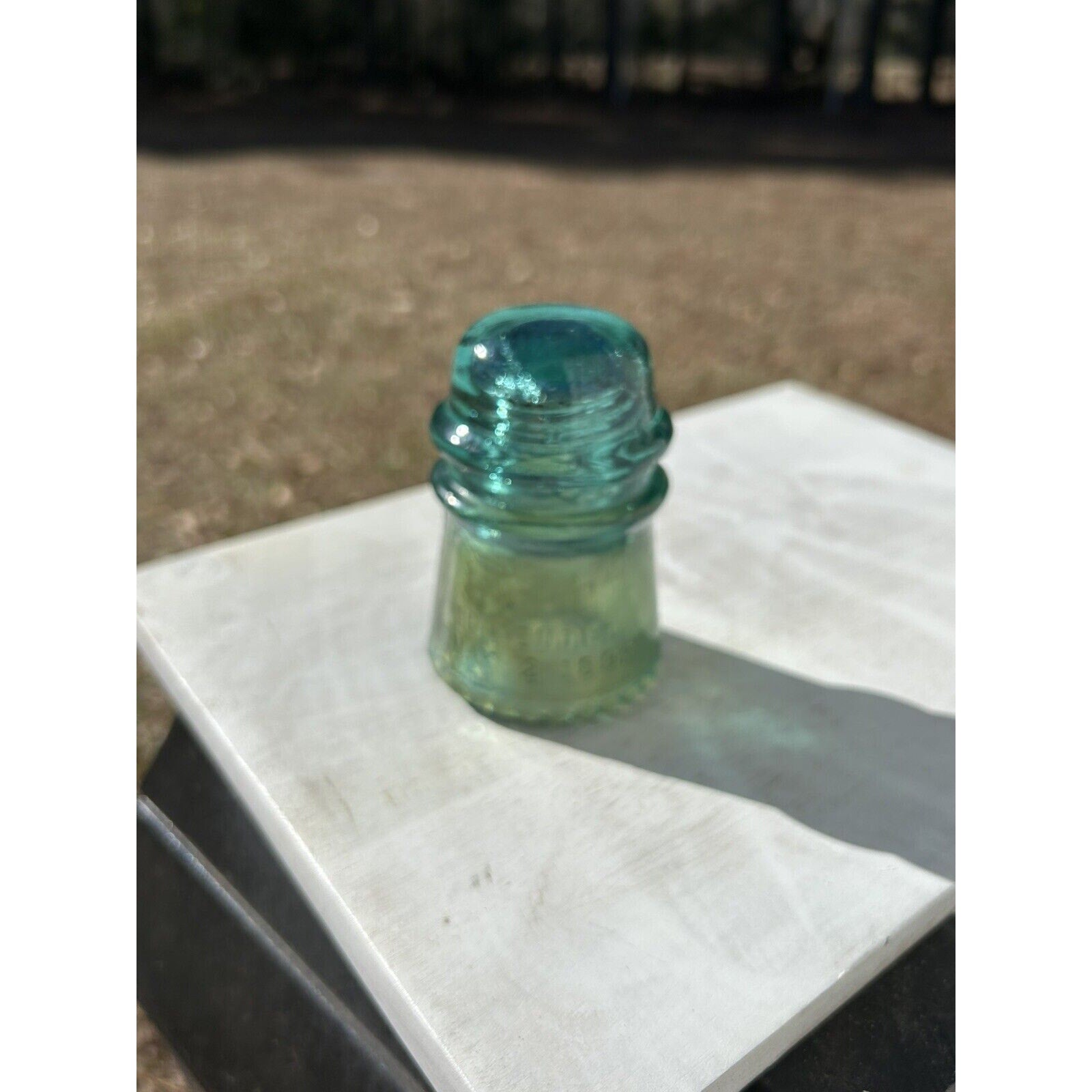 Rare Hemingray No 9 aqua glass insulator full profile
