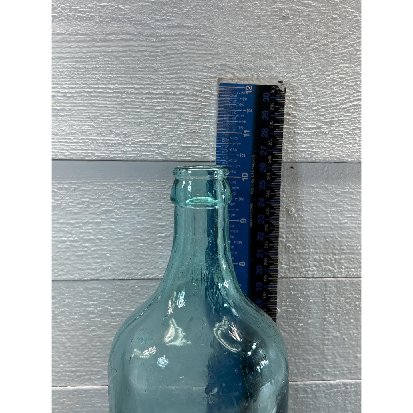 Antique 1880s Moxie Nerve Food Bottle – Aqua Blue Glass – Patent Medicine Soda Tonic Apothecary Collectible – Rare 12 Inch Embossed Bottle