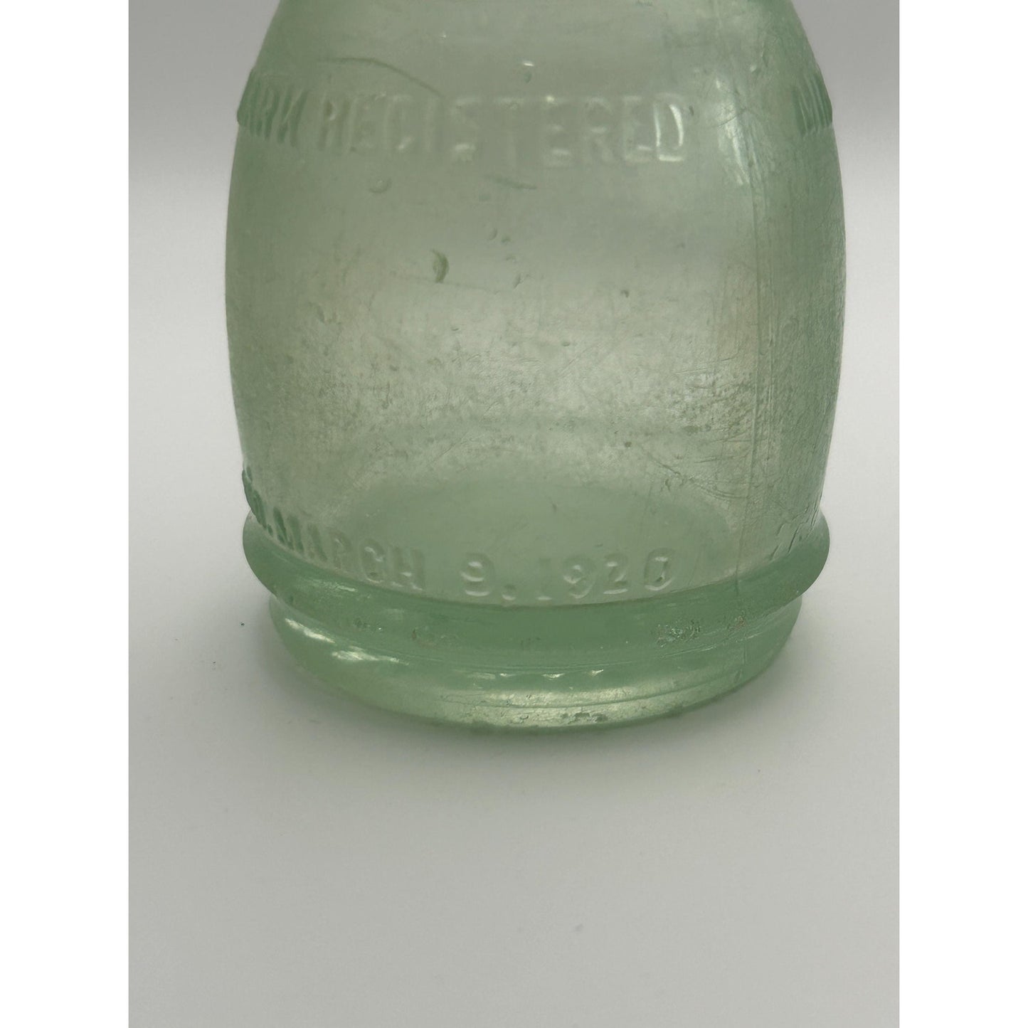 Antique NuGrape Soda Bottle, Savannah Georgia, Embossed 6 oz Green Glass, Patented March 9 1920 . Scarce vintage bottle. Savannah , GA
