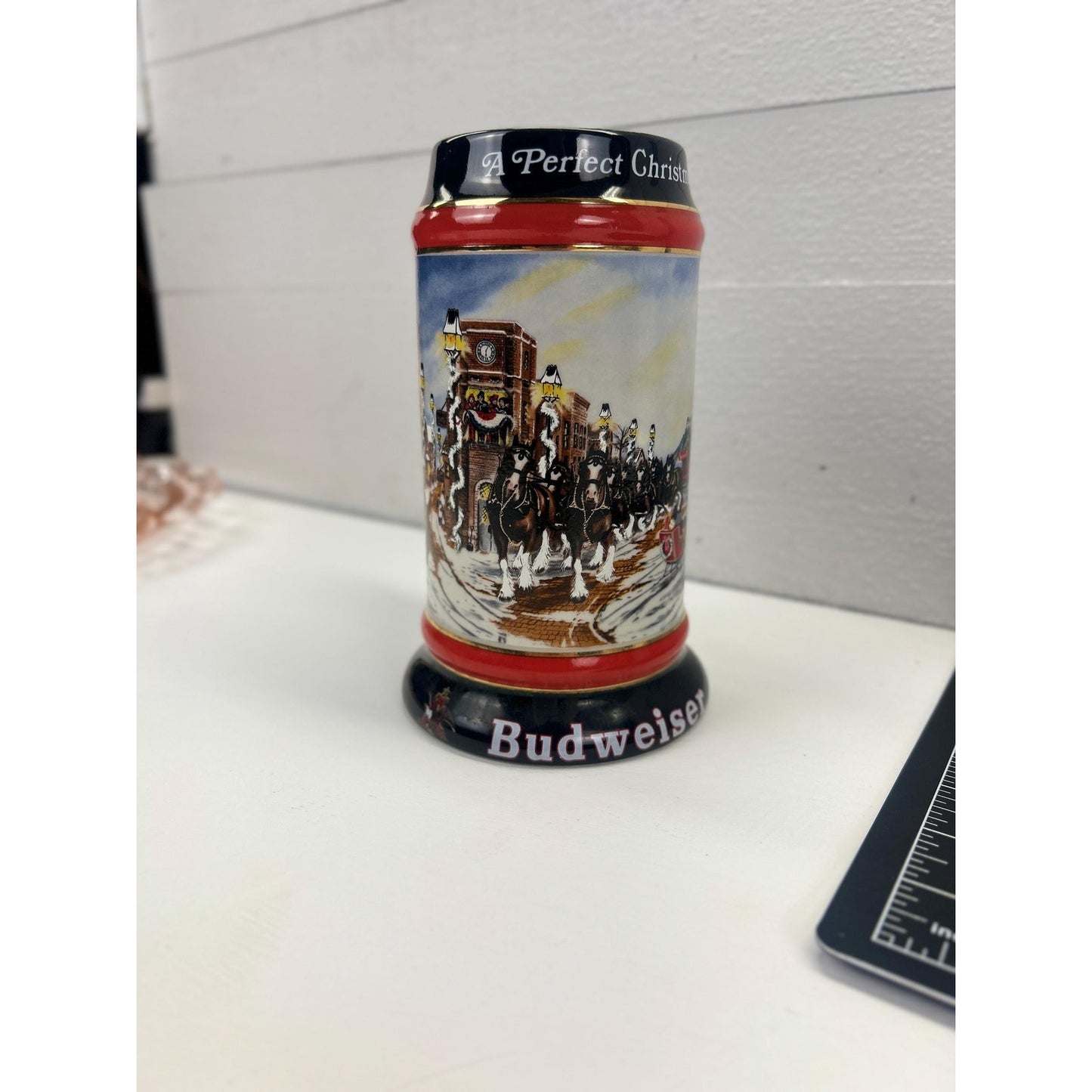 Vintage Budweiser Clydesdales Beer Stein 1992 A Perfect Christmas Holiday Mug Anheuser Busch Ceramarte Breweriana . Great Christmas gift