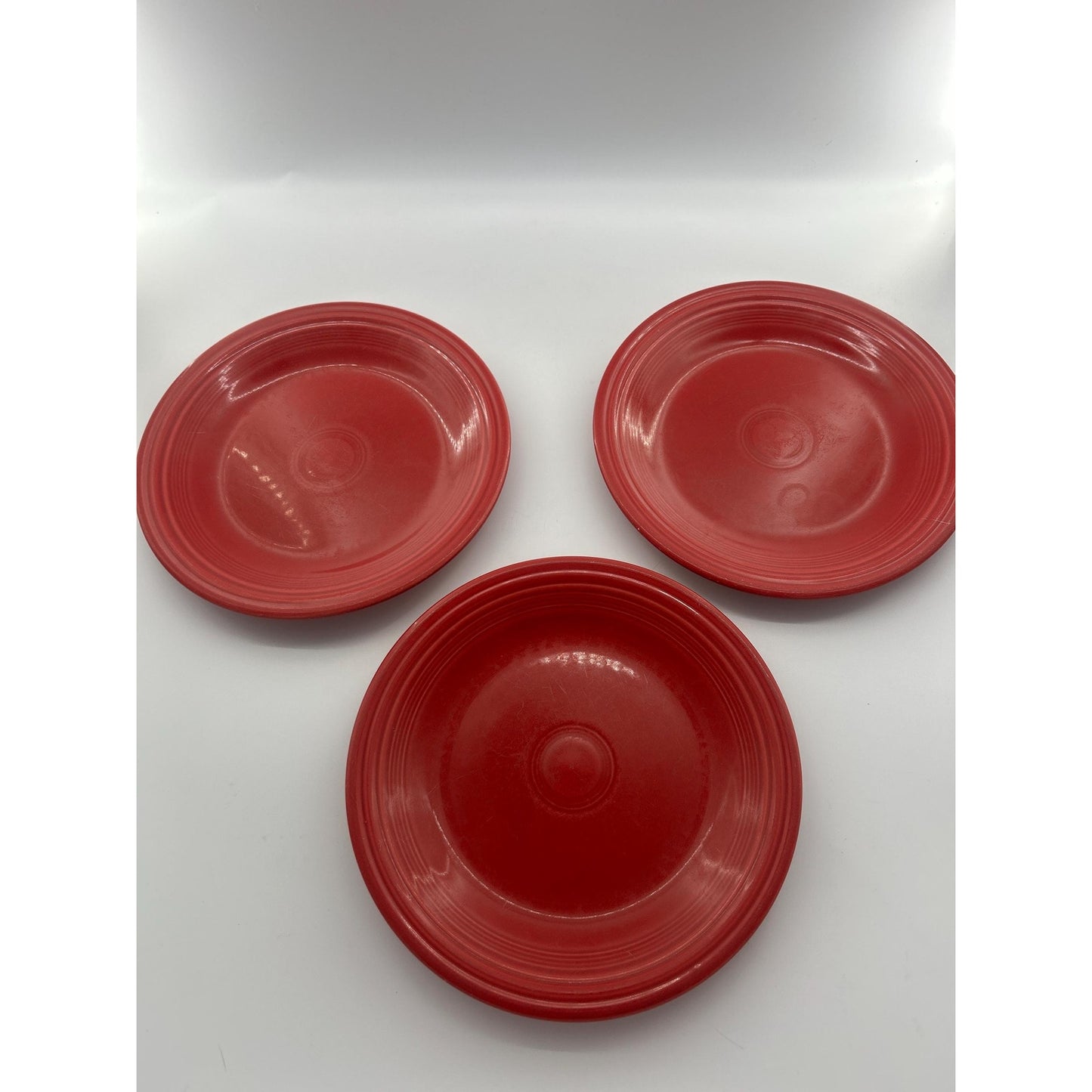 Vintage Red Fiestaware Plates Set of 3 | Homer Laughlin Fiesta Red Dinner Plates