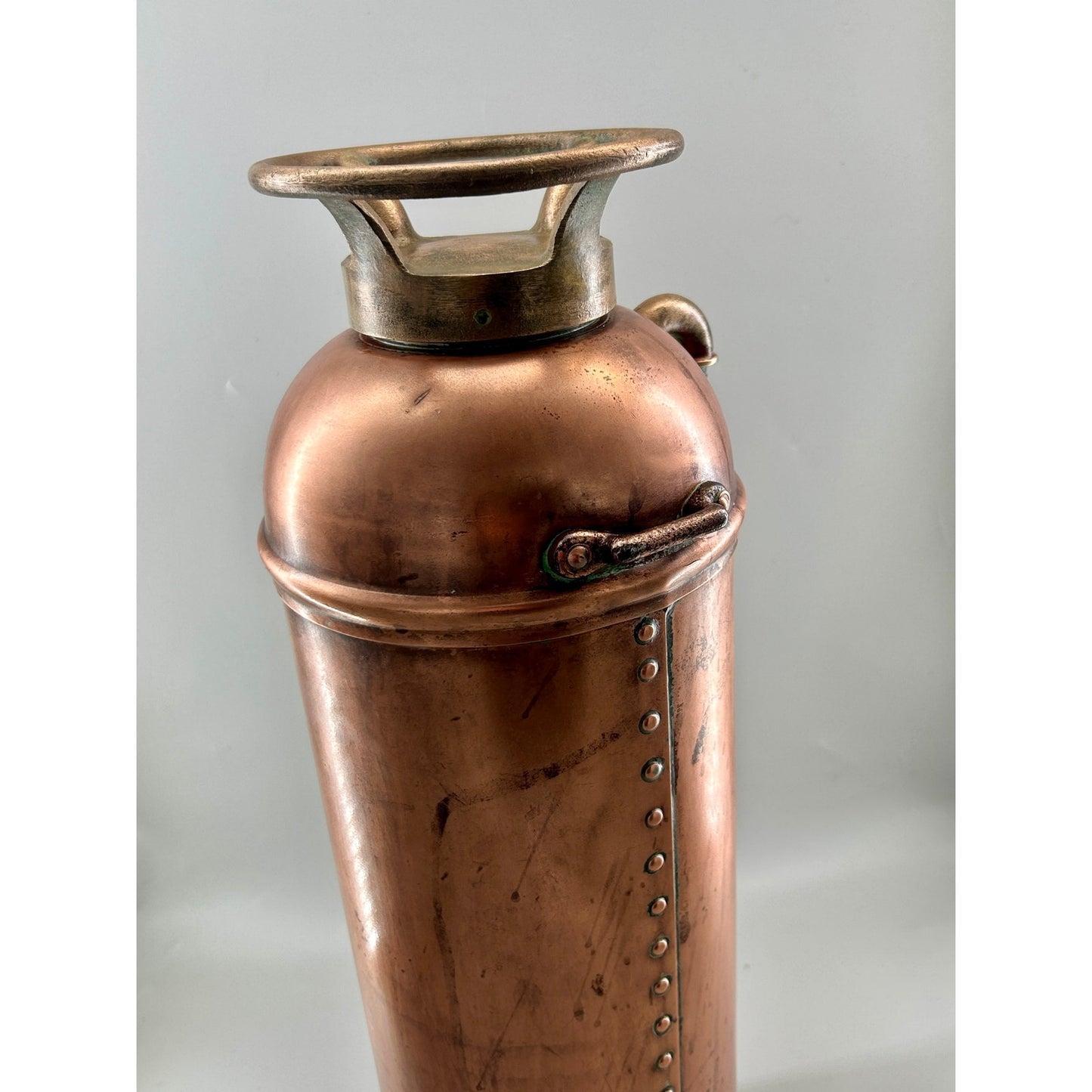 Antique ESSANAY Soda-Acid Fire Extinguisher c.1910s – Solid Copper & Brass – Complete Original Components – Collector Grade. Industrial