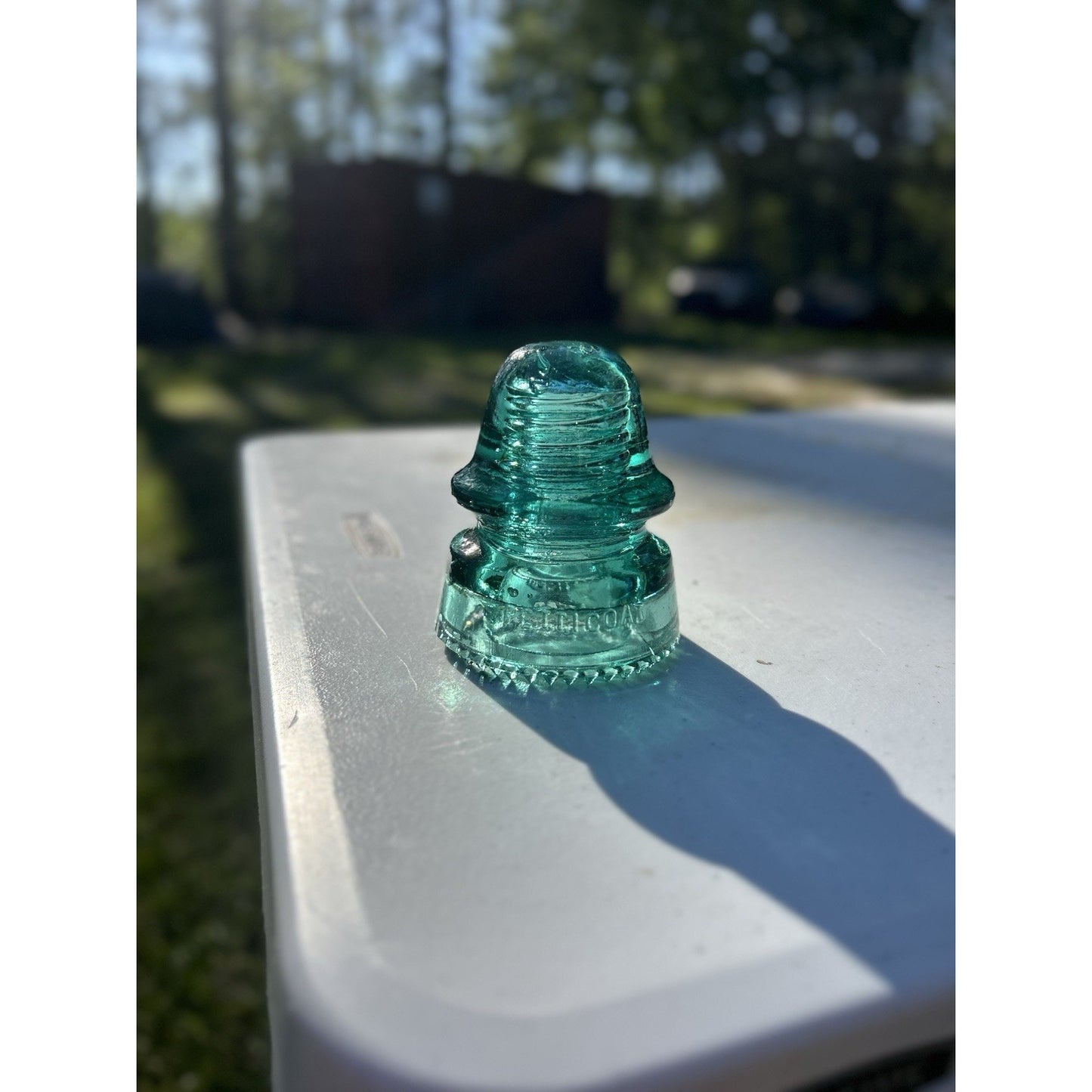 H.G. Co 1893 petticoat green insulator petticoat dome detail