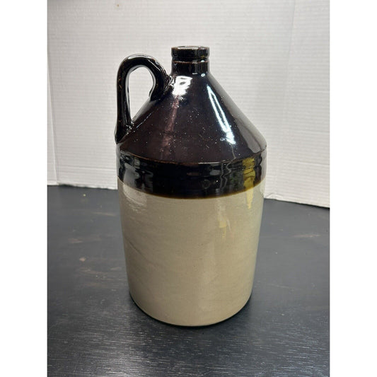 Gorgeous Antique Galaxy Brown Glazed Stoneware Unmarked Whiskey Jug Farmhouse Decor