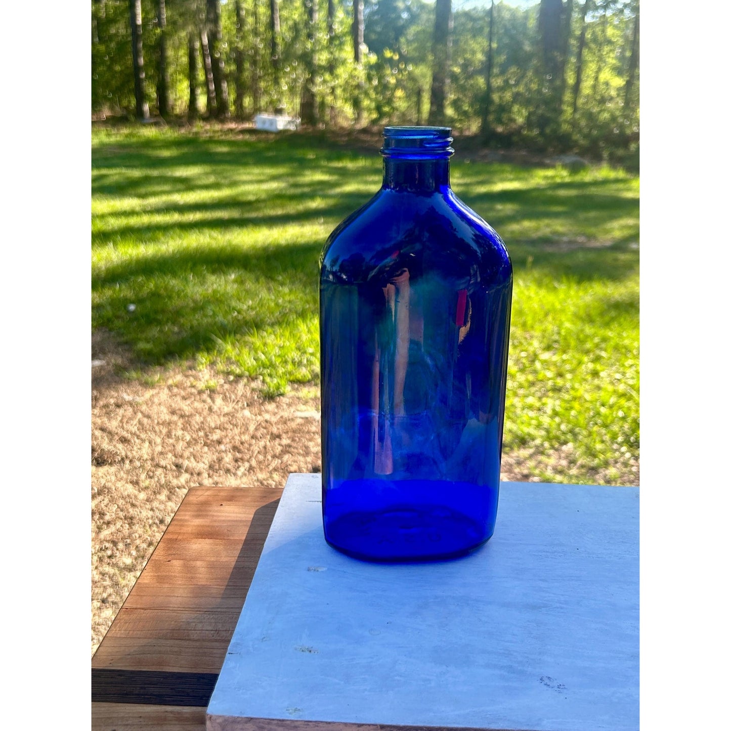 Antique Cobalt Blue Apothecary Bottle Lot Phillips Milk of Magnesia Pharmacy Drugstore Glass Decor