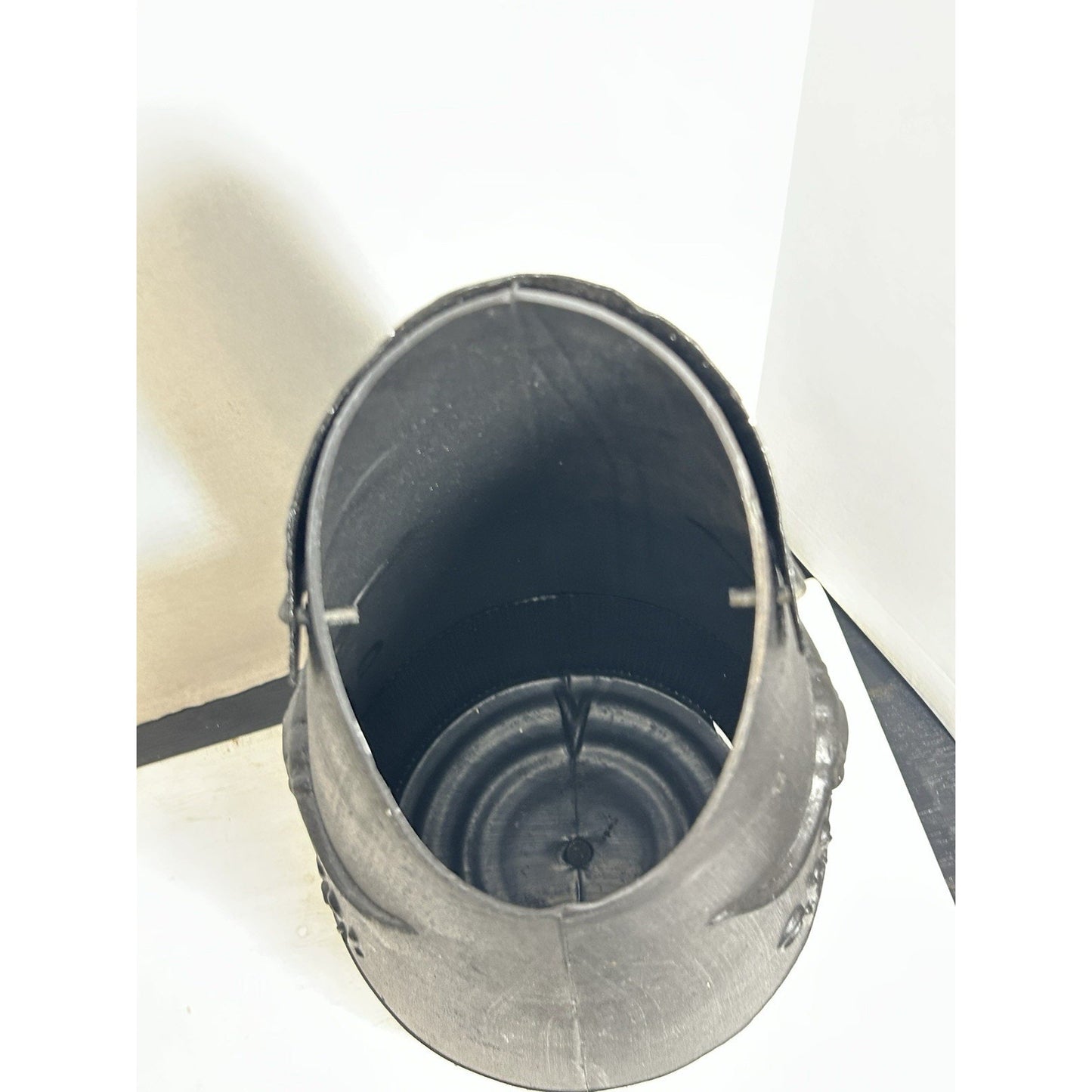 Vintage MCM Longhorn Steer Charcoal Bucket — Black Plastic — Cleaned & Refreshed — Western Decor