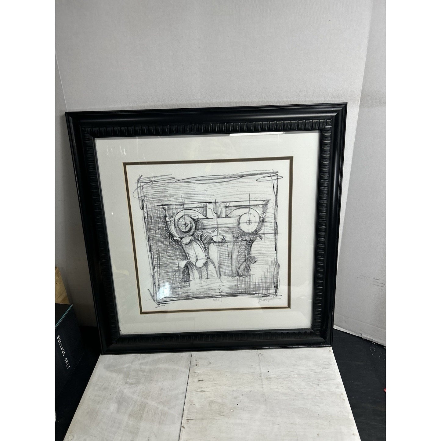 Ethan Harper Drawing the Elements II Signed Print Framed Architectural Art Rare!