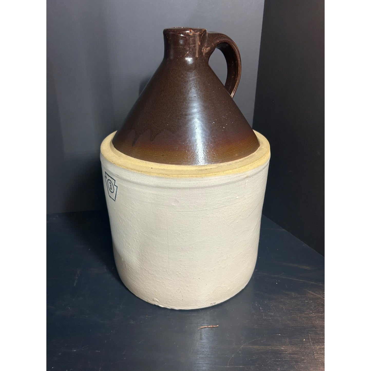 Antique Pfaltzgraff 3 Gallon Stoneware Crock Jug — Keystone Mark — York Pennsylvania
