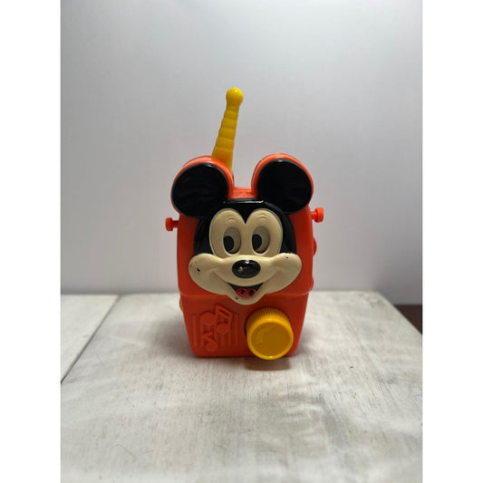 Vintage 1970s Mickey Mouse Ilco Preschool Walkie Talkie Radio – Works Great! Retro Disney Toy, Orange & Yellow Plastic, Collector Gift USA