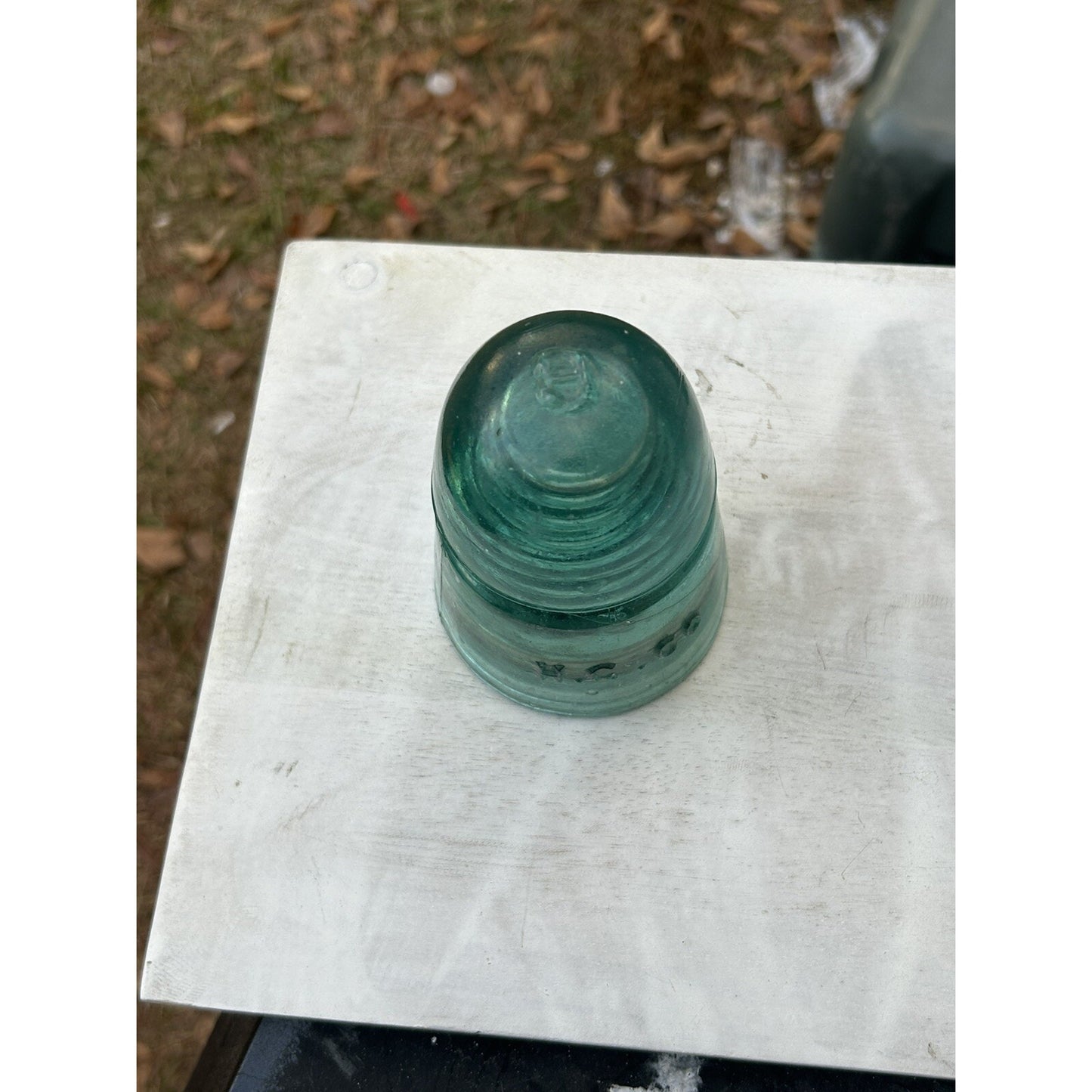 Antique H.C. & Co. Beehive Glass Insulator – EARLY!  Aqua Green Telegraph Line – Early Hemingray Style – Primitive Industrial Decor. Rare