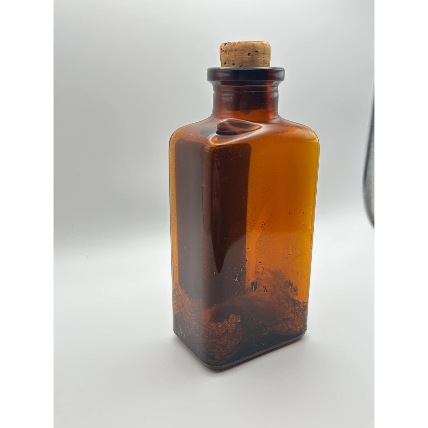 Vintage Massengill Pharmacy Medicine Jar w/ Original Contents Amber Bottle