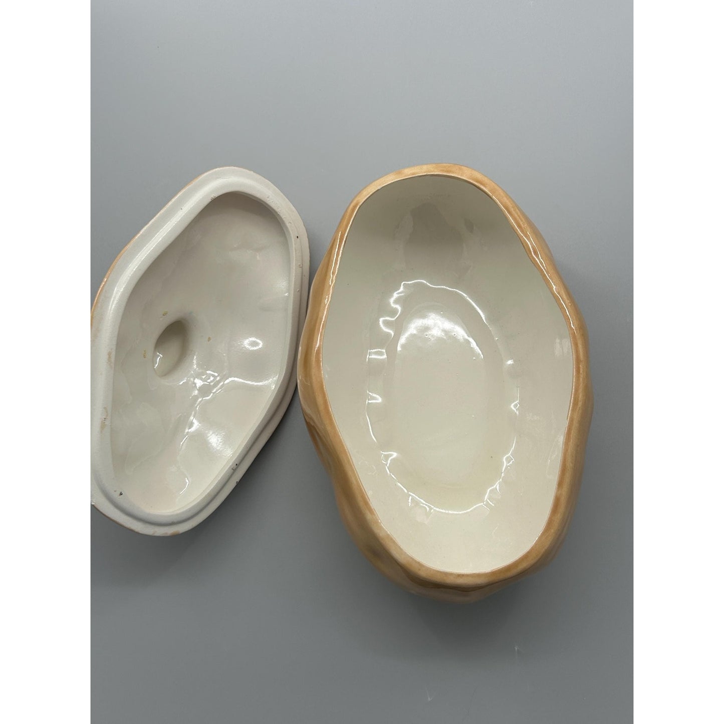 Atlantic Mold Potato Form Covered Dish • Novelty Lidded Potato Container • Studio Pottery Sculptural Ceramic • Signed 1981