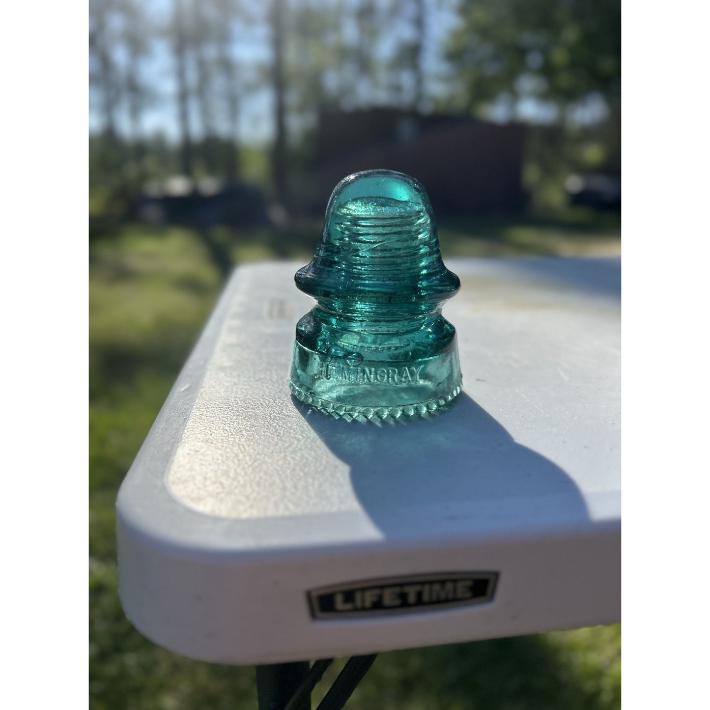 Antique Hemingray Petticoat Aqua Glass Insulator — Patent May 2 1893 — Second Example