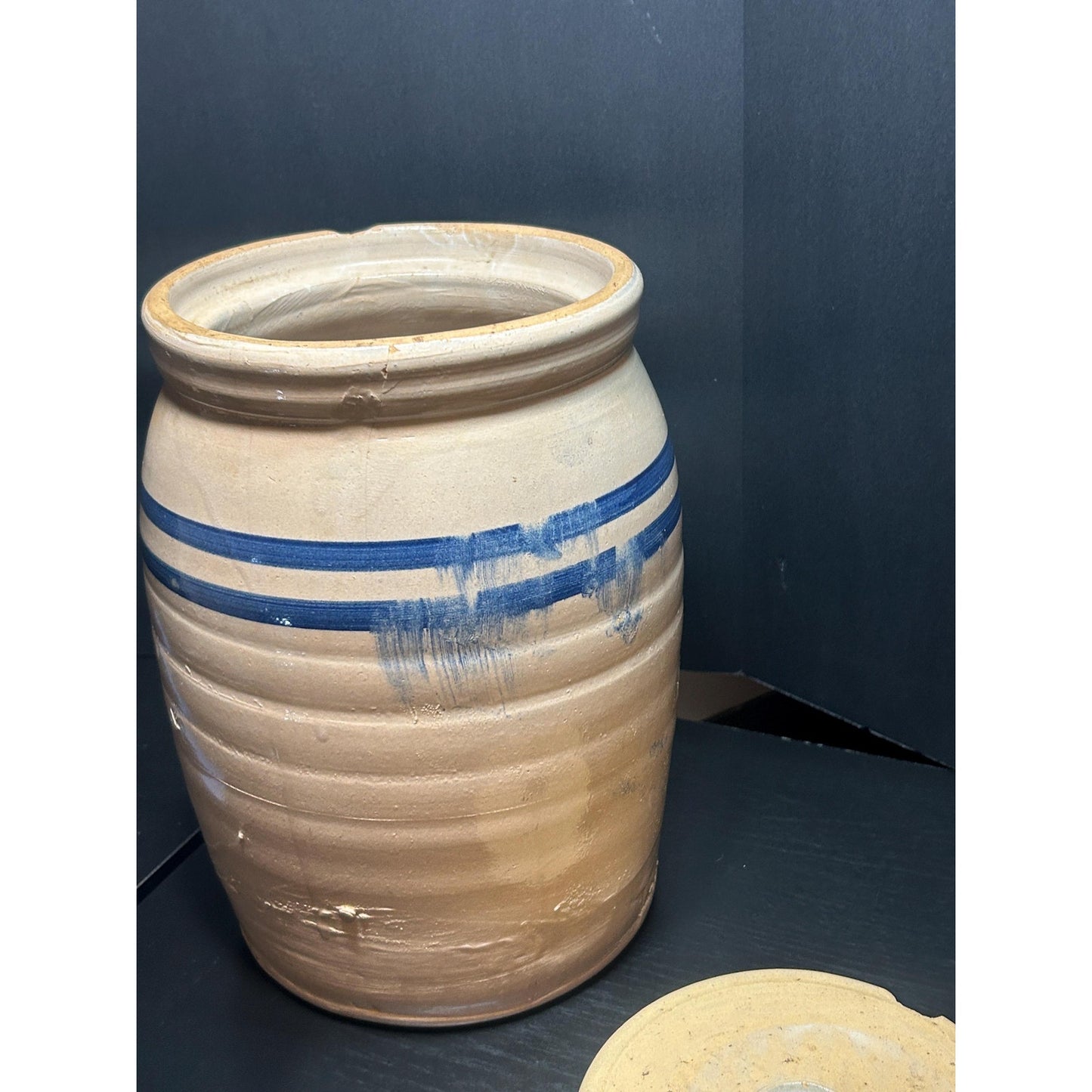 Antique Marshall Pottery 2 Gallon Butter Churn w/ Original Lid | Texas Stoneware Crock | Rustic Farmhouse Primitive Decor | 1930s–1950s