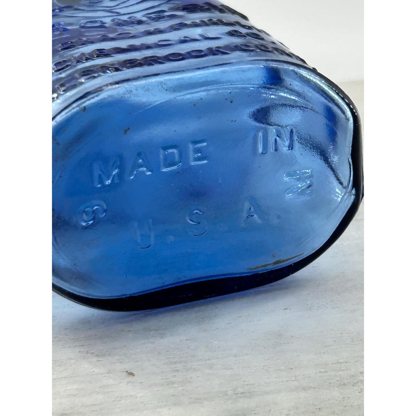 Antique Apothecary Milk of Magnesia Bottle c. 1910–1925 | Blue Glass Chas H Phillips Chemical Co. Cobalt blue apothecary bottle decor