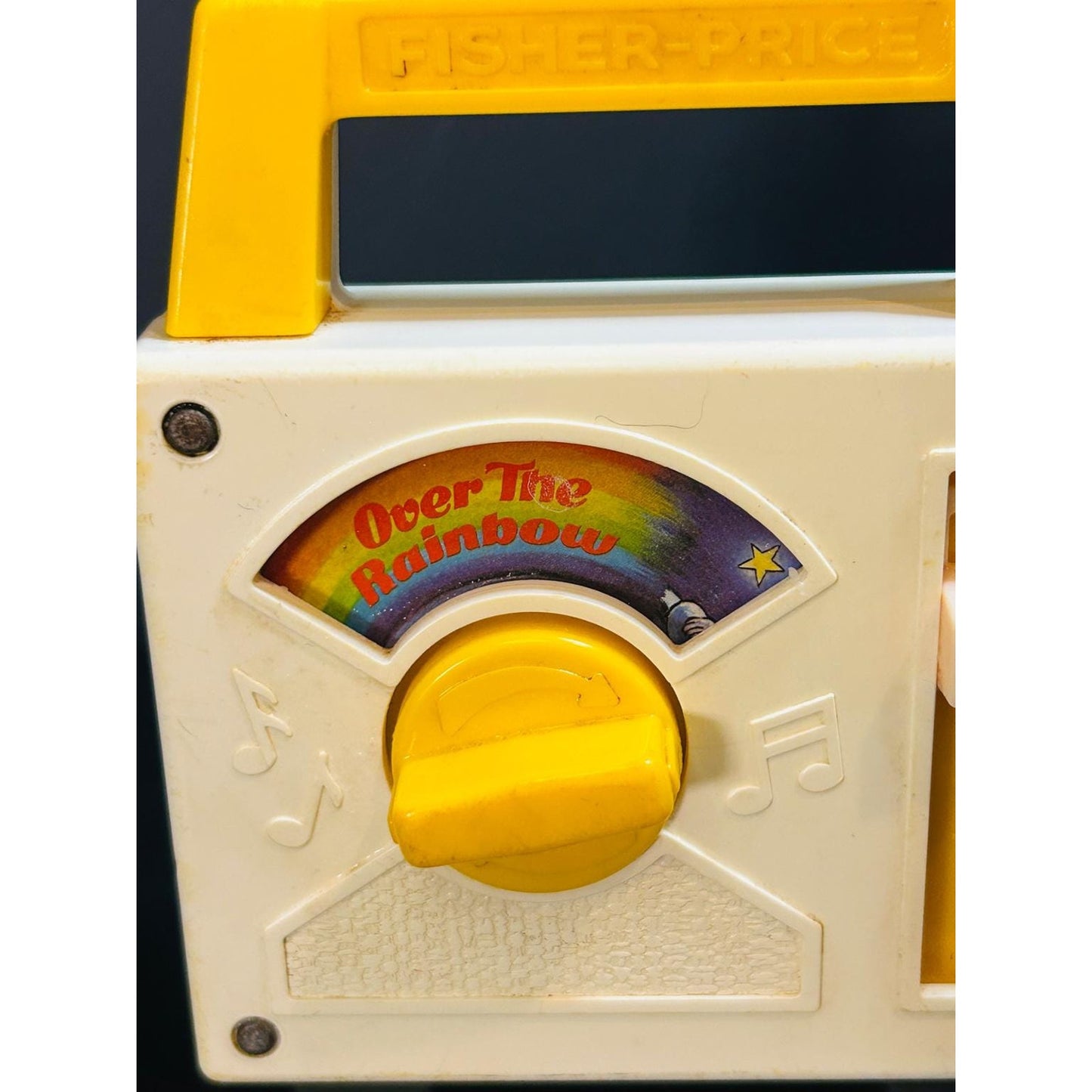 Vintage 1981 Fisher-Price Music Box Radio #772 Over the Rainbow Toy | Working Wind-Up Musical Radio | Retro Nursery Collectible Gift rare
