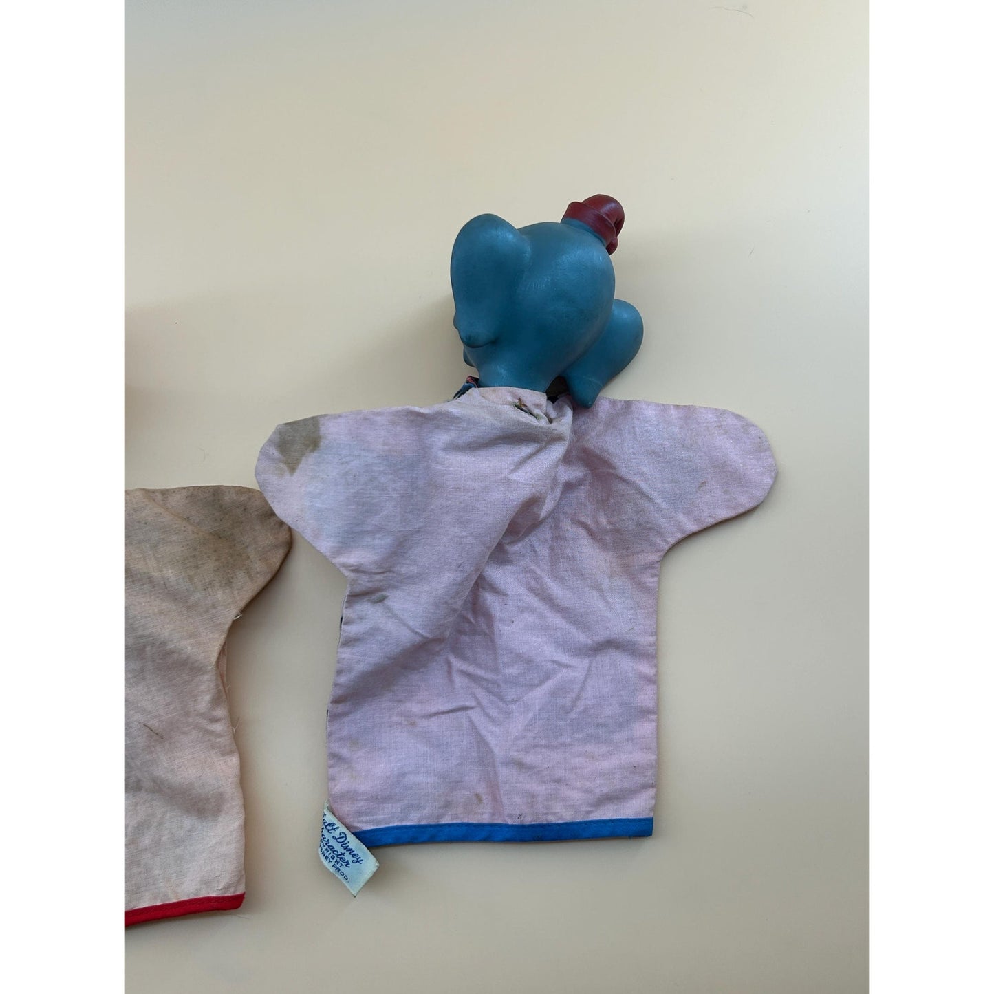 Vintage Disney Pinocchio & Dumbo Hand Puppets Set Vinyl Head Walt Disney Productions Toy 1960s Mid Century Character Disneyana Collectible