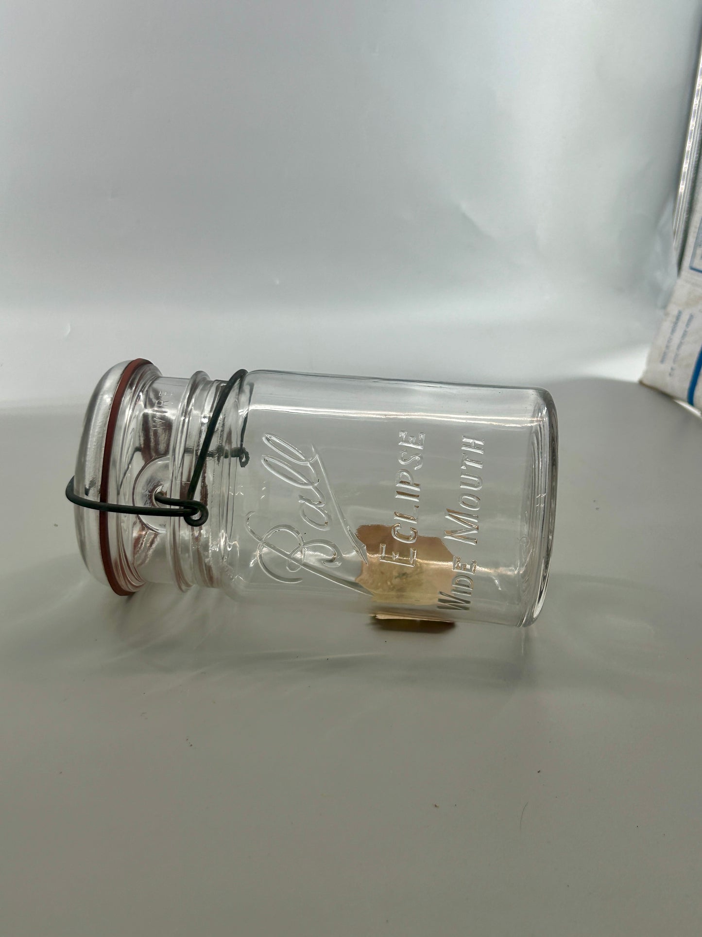 Scarce Complete Ball Eclipse Wide Mouth Jar With Glass Lid & Old Paper Label
