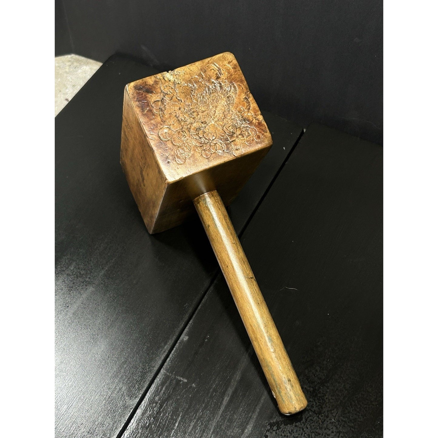 Antique Joiner's Mallet — Late 1800s Solid Hardwood Head — Heavy Early-American Woodworking Tool — Primitive Workshop Decor