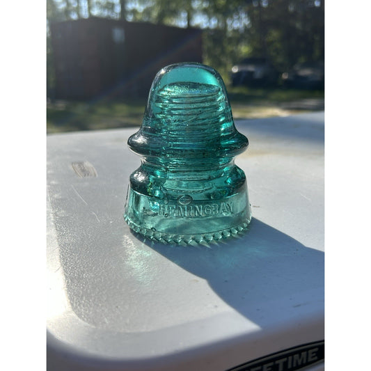 Stunning Vintage Aqua Hemingray Petticoat Glass Insulator Patent May 2 1893 Rare