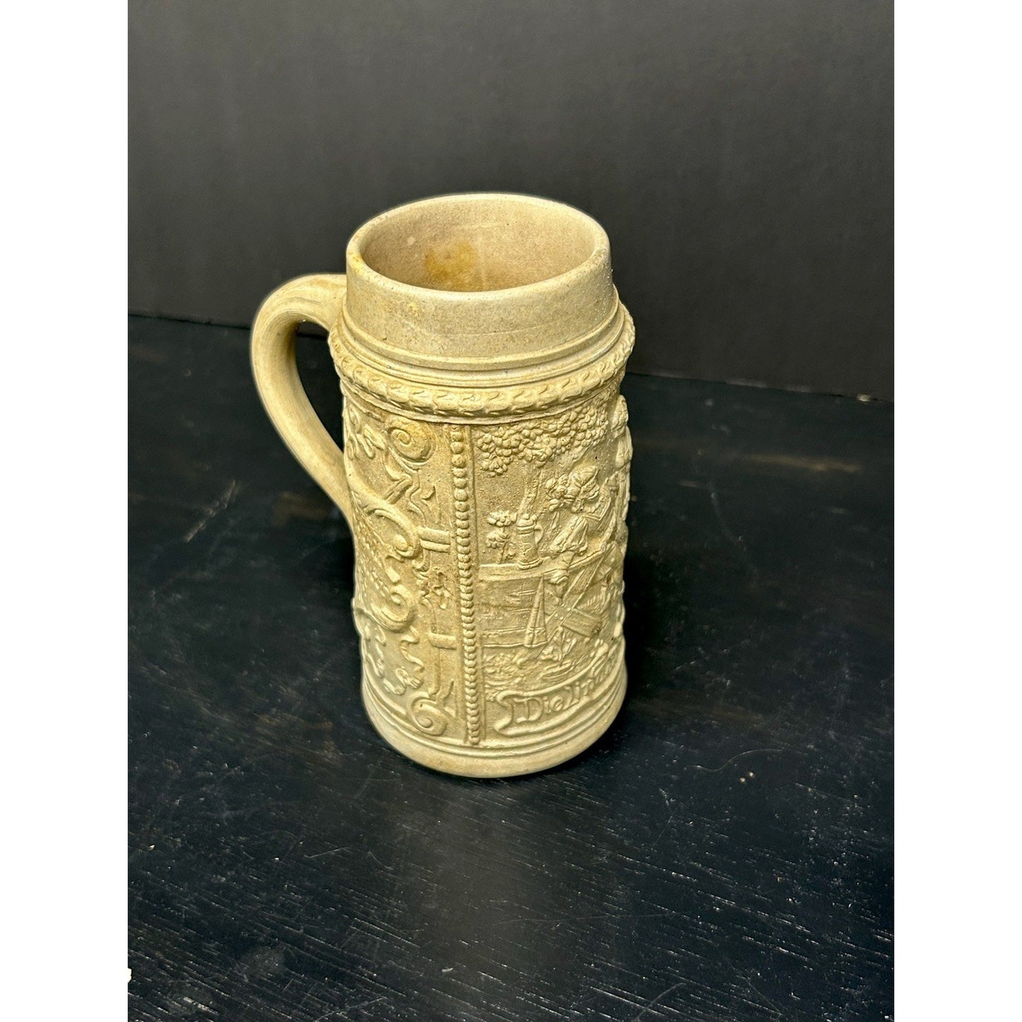 German Westerwald stein 0.5L interior view antique pewter lid