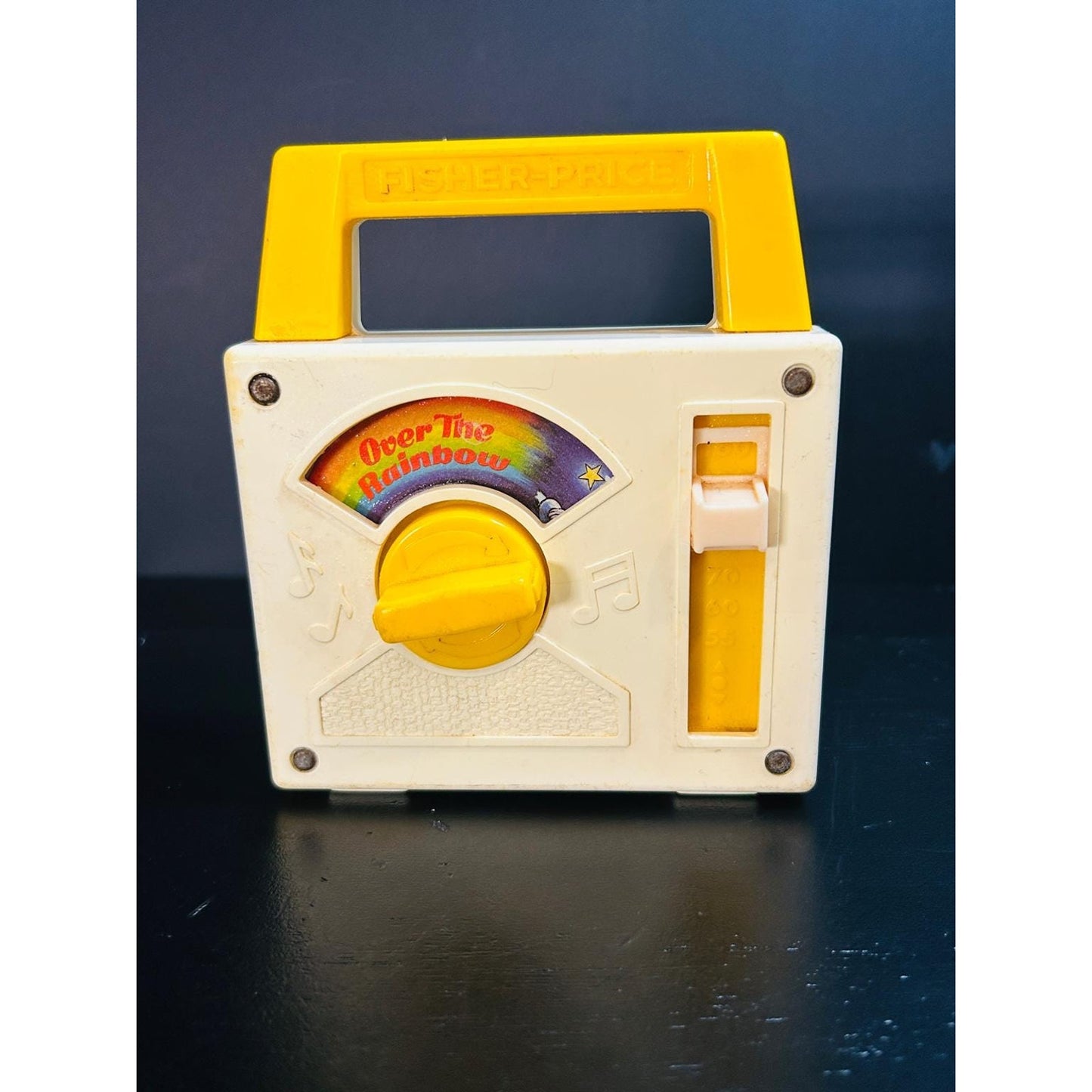 Vintage 1981 Fisher-Price Music Box Radio #772 Over the Rainbow Toy | Working Wind-Up Musical Radio | Retro Nursery Collectible Gift rare