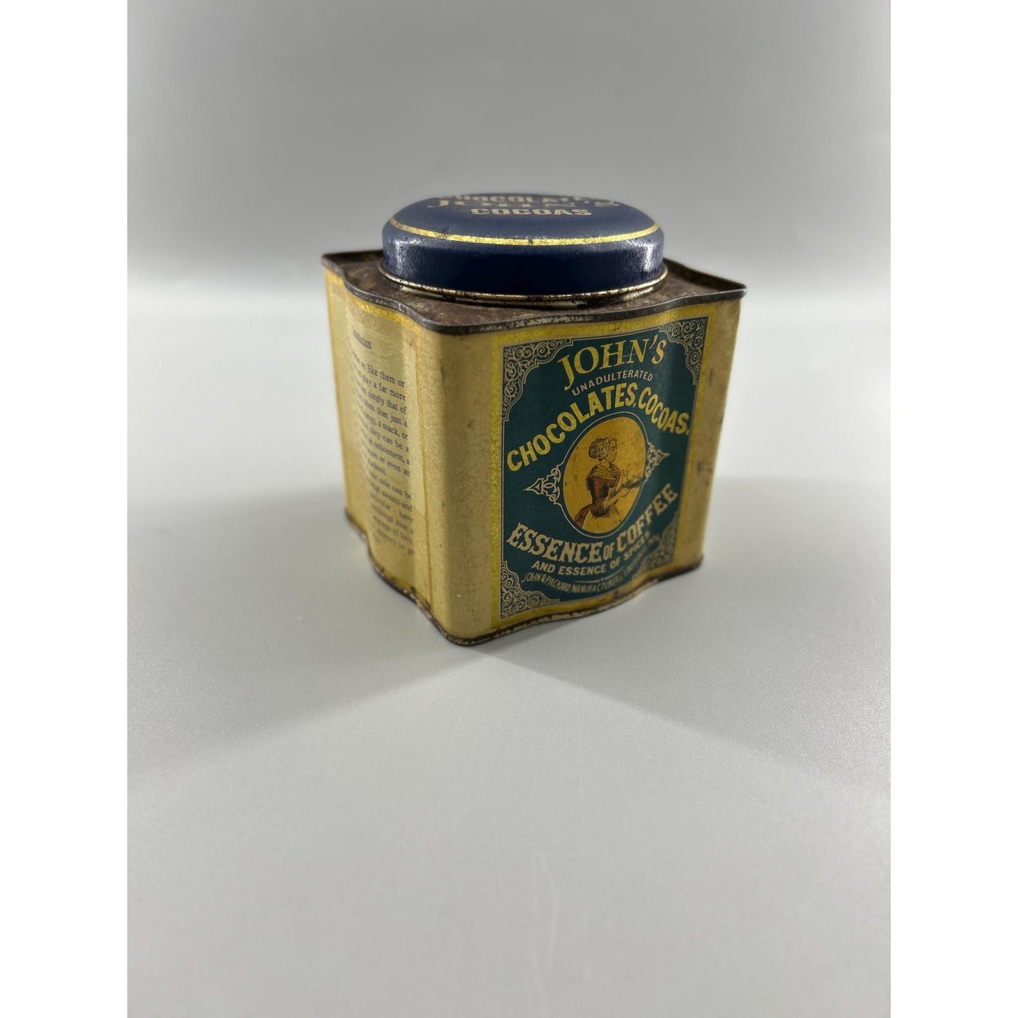 Antique John Packard Essence of Coffee Tin Victorian Advertising Louisville KY