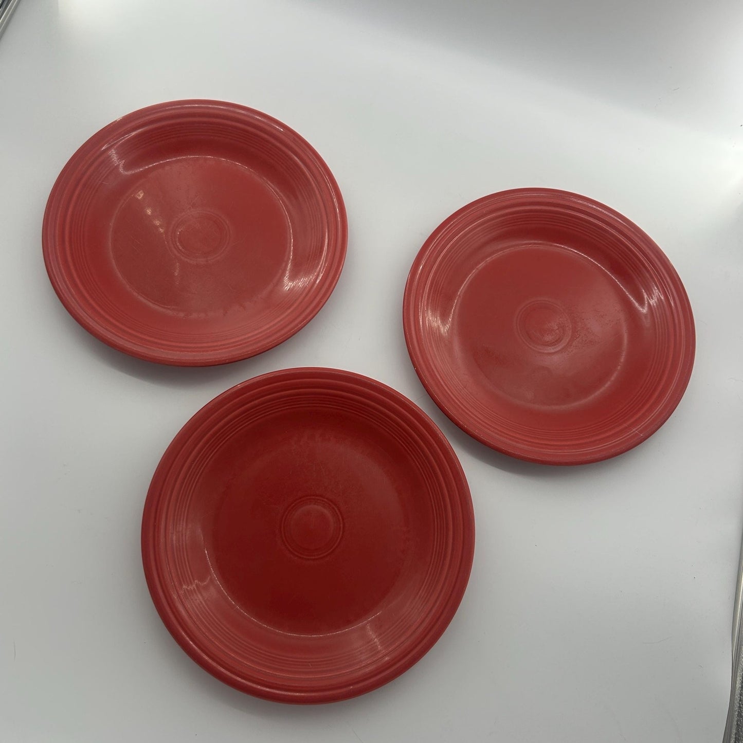 Vintage Red Fiestaware Plates Set of 3 | Homer Laughlin Fiesta Red Dinner Plates