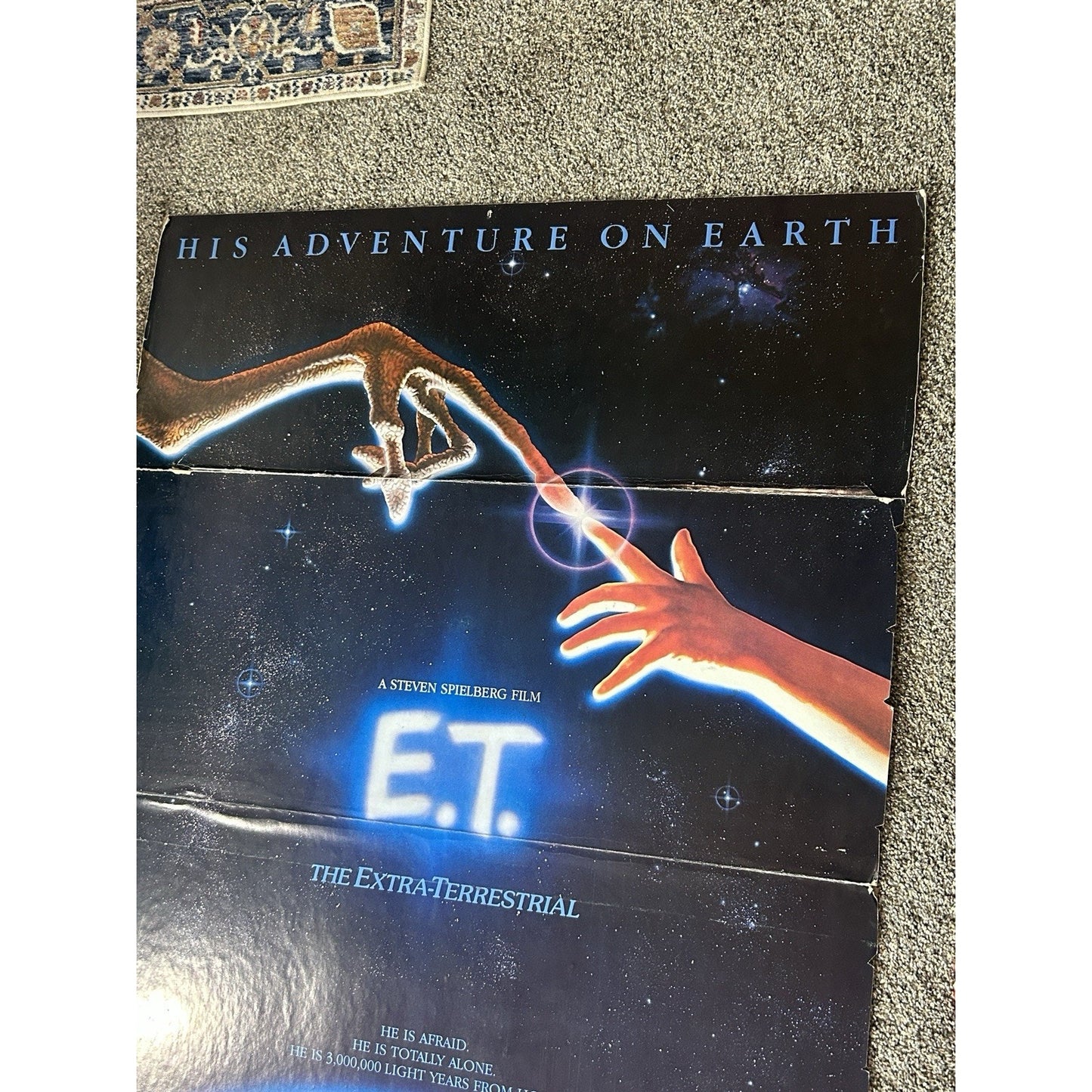 Vintage 1982 E.T. The Extra Terrestrial Original Movie Theater Standee Poster