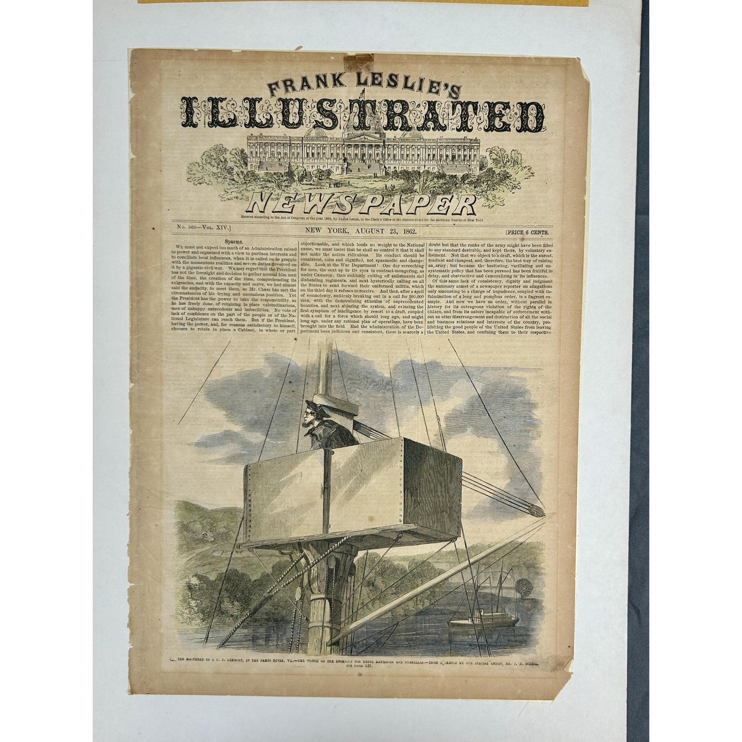 Antique Civil War 1862 Frank Leslie’s Newspaper Antietam Ironclad Original Covers Set of 3 Authentic Naval Battle Engraving Illustrated News