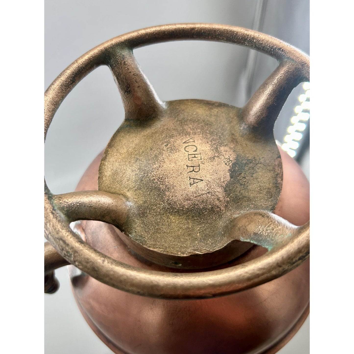 Antique ESSANAY Soda Acid Fire Extinguisher Copper Brass Original Glass Bottle Industrial Firehouse Decor Early 1900s