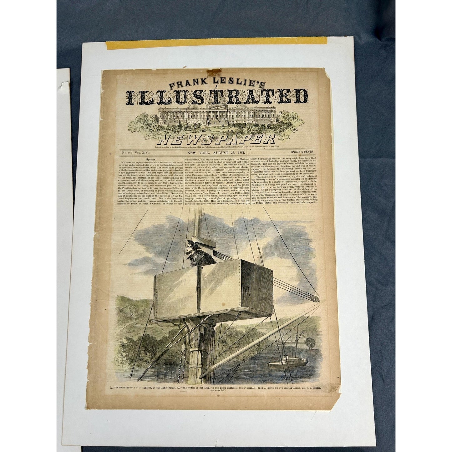 Antique Civil War 1862 Frank Leslie’s Newspaper Antietam Ironclad Original Covers Set of 3 Authentic Naval Battle Engraving Illustrated News